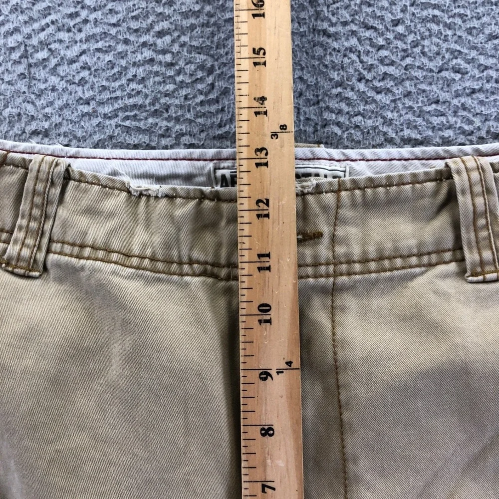 Vtg Aeropostale Pant Men 34x32 Khaki Baggy Y2K Skater Wide Leg Distressed Grunge